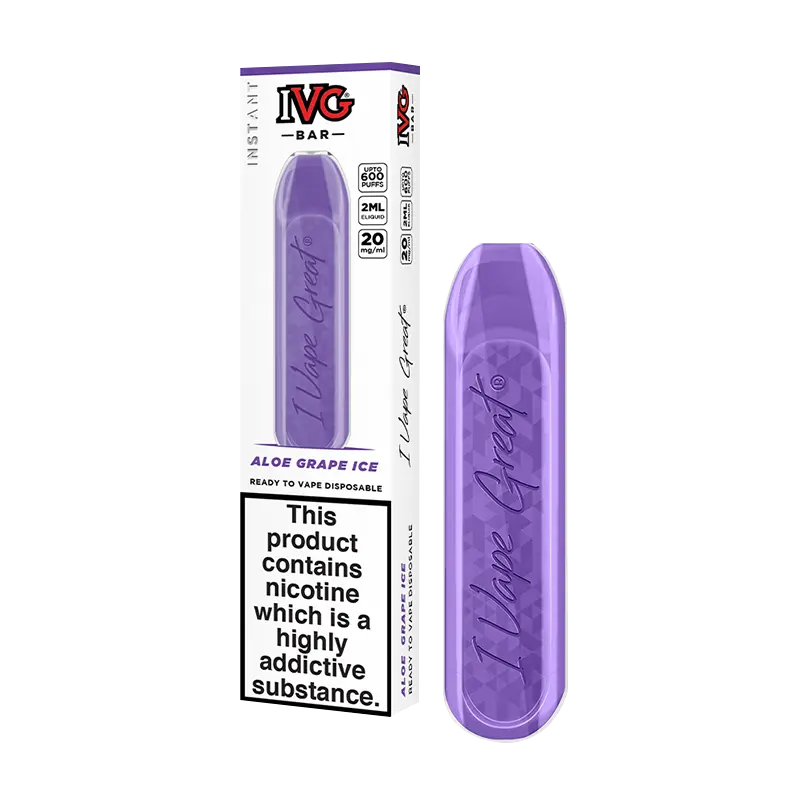 Product Variant Image Of Aloe Grape Ice IVG Bar Disposable Vape Device Product Variant Image Of Aloe Grape Ice IVG Bar Disposable Vape Device