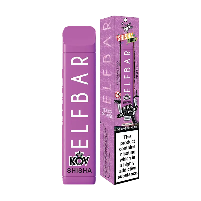 Product Variant Image Of Pink Grape Fruit NC 600 Shisha Disposable Vape Device by Elf Bar Product Variant Image Of Pink Grape Fruit NC 600 Shisha Disposable Vape Device by Elf Bar